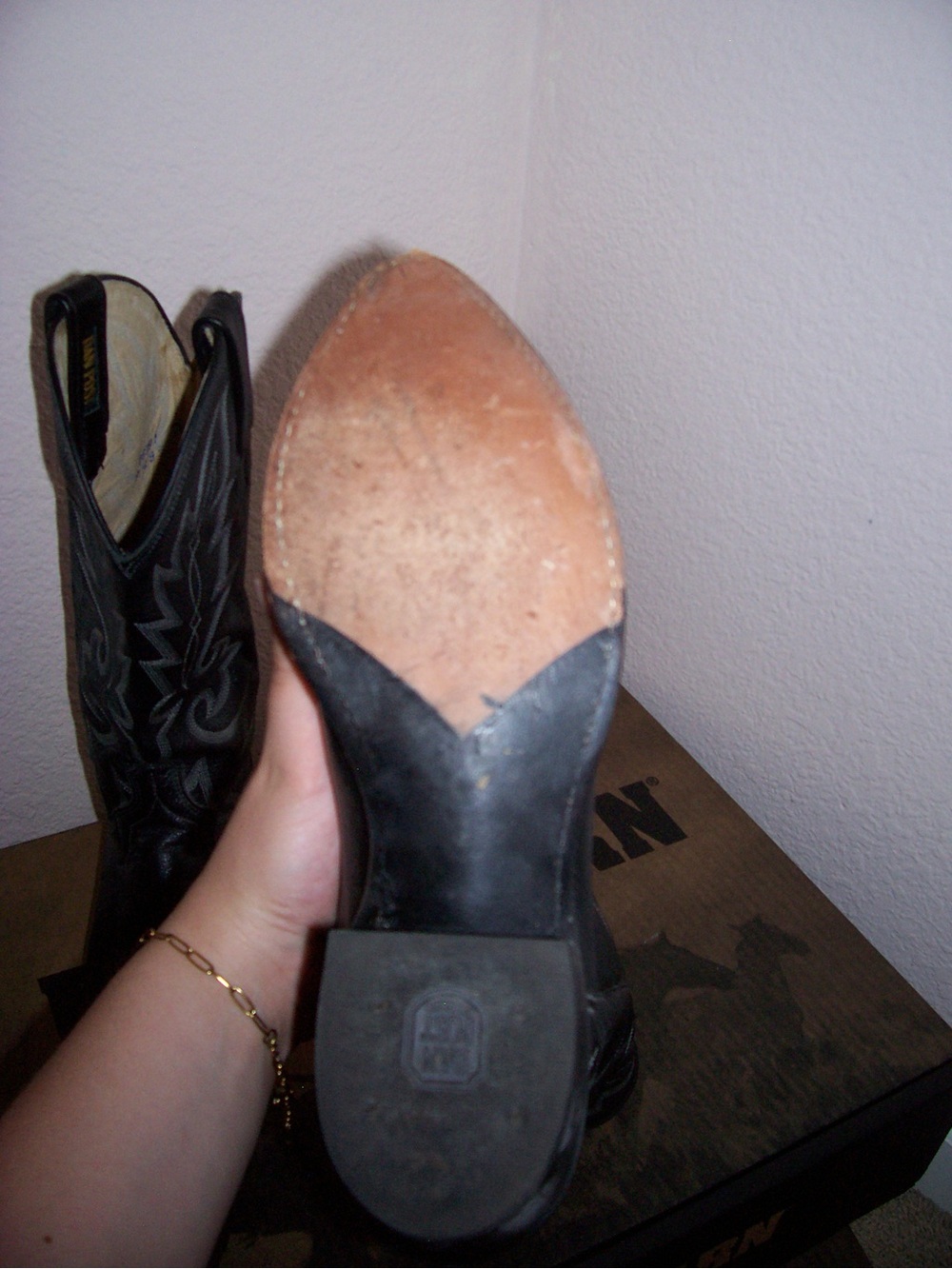 Dan Post Black Men's Western Cowboy Boots - Picture 4 of 5